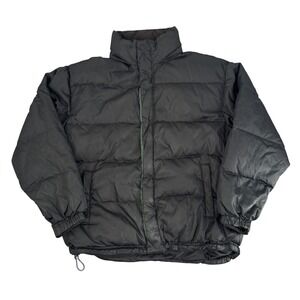 GAP Mens XL Black Puffer Jacket Insulated Winter Warm Full Zip Stand Collar